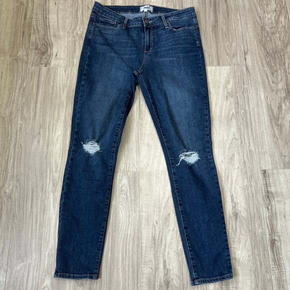 PAIGE Verdugo Ankle Distressed Blue Jeans Size W31 - Picture 4 of 11